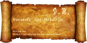 Verebélyi Milán névjegykártya