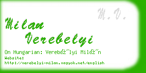 milan verebelyi business card